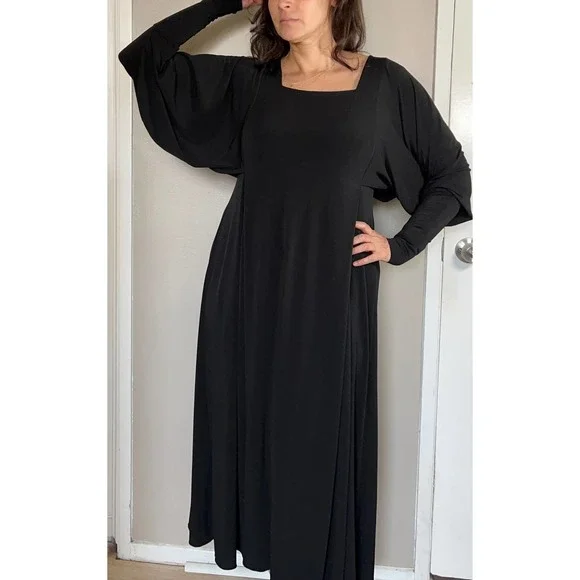 lagenlook dress long Black Lagenlook Maxi Dress